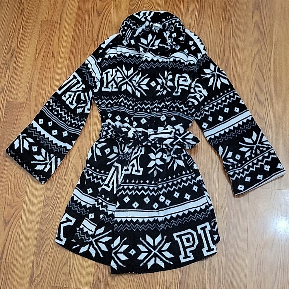 Victoria's Secret PINK Super Soft Short Cozy Plush Robe/ M-L